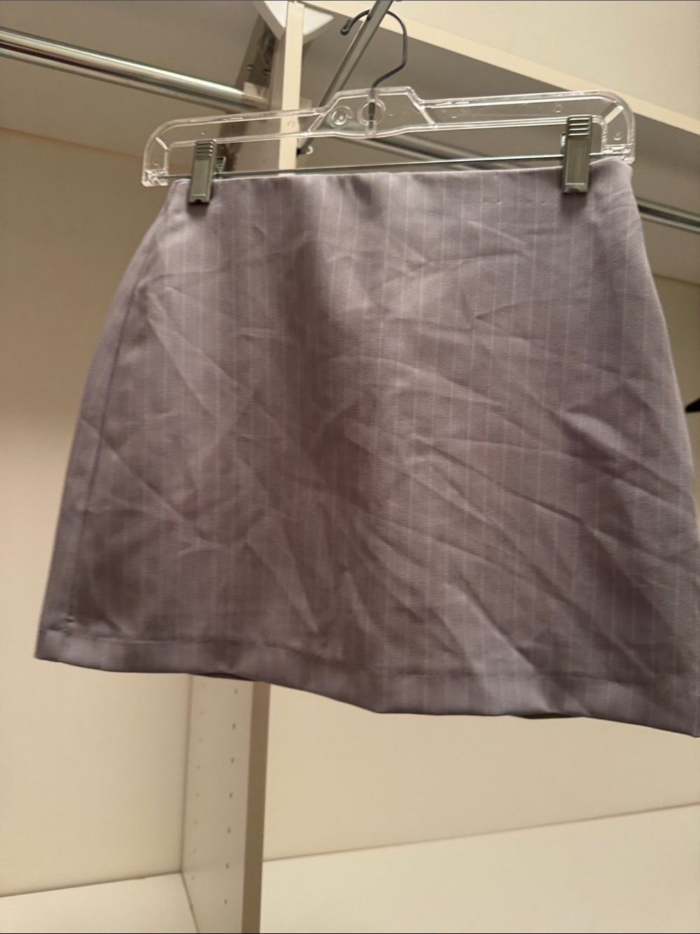 Abercrombie & Fitch Lavender Pinstripe A-Line Mini Skirt